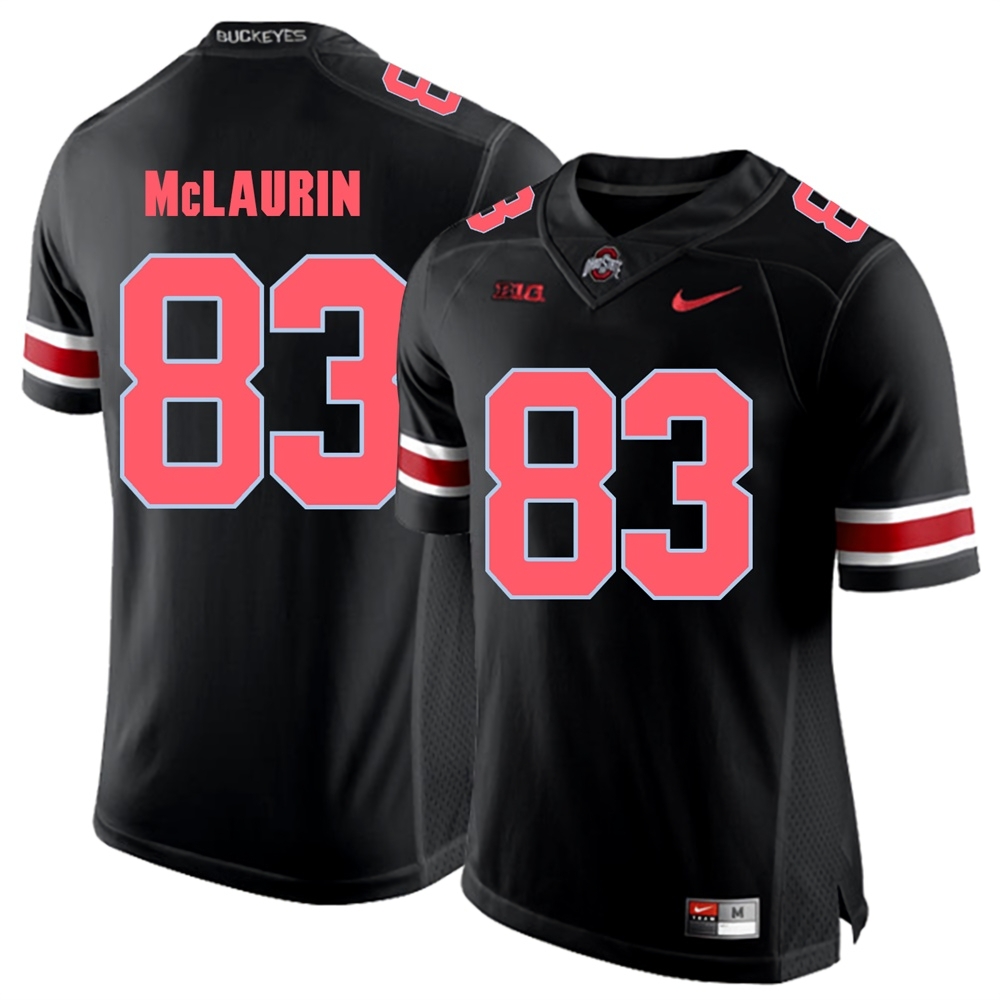 Ohio State Buckeyes Men's NCAA Terry McLaurin #83 Blackout College Football Jersey VLE3549UO